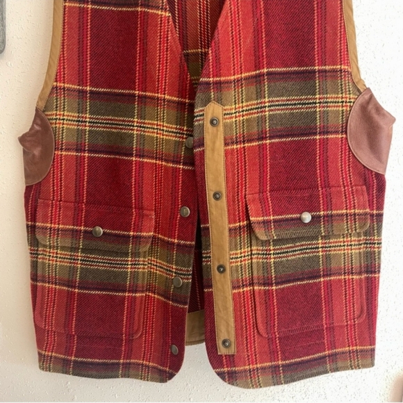 LIMITED America Wool Plaid and Leather Vest - Picture 2 of 11